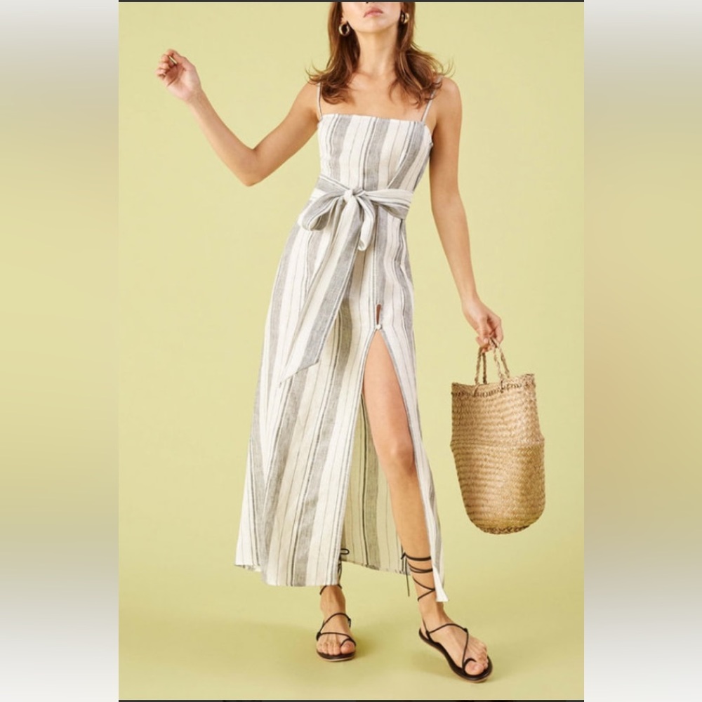 Reformation Pineapple Linen Dress NWOT